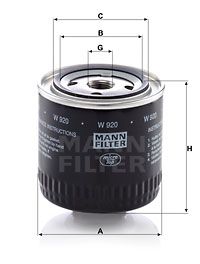 Oljefilter MANN-FILTER W 920