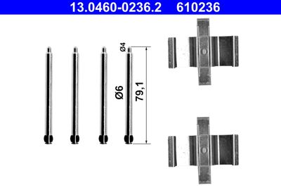 Комплектующие, колодки дискового тормоза ATE 13.0460-0236.2 для MERCEDES-BENZ СЕДАН