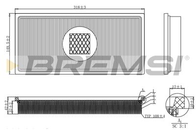 Воздушный фильтр BREMSI FA2129 для FORD TAUNUS