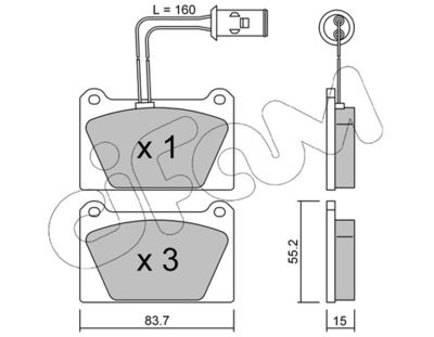 Комплект тормозных колодок, дисковый тормоз CIFAM 822-052-0 для RELIANT SCIMITAR