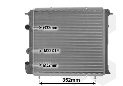 VAN WEZEL 43002053 Радиатор охлаждения двигателя  для RENAULT 19 (Рено 19)