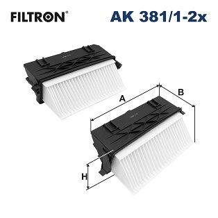 Воздушный фильтр FILTRON AK 381/1-2x для MERCEDES-BENZ GLC