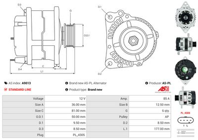 GENERATOR / ALTERNATOR AS-PL A9013 4