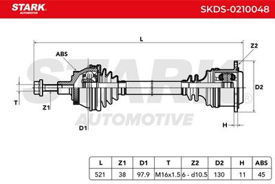 полуоска STARK SKDS-0210048