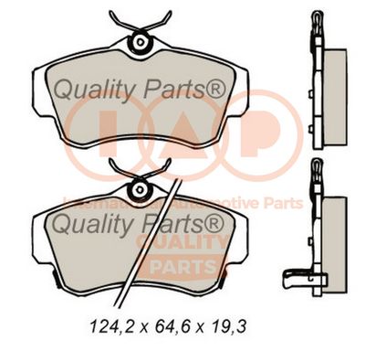 Комплект тормозных колодок, дисковый тормоз IAP QUALITY PARTS 704-02060 для CHRYSLER PT CRUISER