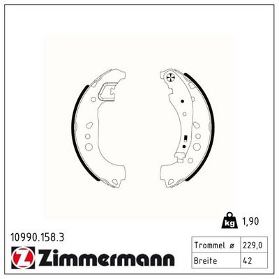 комплект спирачна челюст ZIMMERMANN