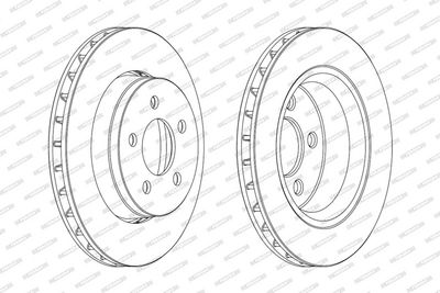 Remschijf set (2 stuks) Voor Links/Rechts past: DODGE NITRO, RAM 1500, RAM 2500  JEEP CHEROKEE, COMPASS, LIBERTY 2.4-8.0 01.93-