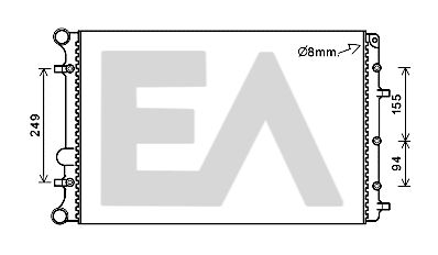 Радиатор, охлаждение двигателя EACLIMA 31R77132 для VW FOX