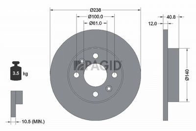 Tarcza hamulcowa PAGID 52803NC