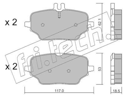 fri.tech. 1273.0 Тормозные колодки и сигнализаторы  для MERCEDES-BENZ GLE (V167) GLE 350 e 4-matic (167.154)