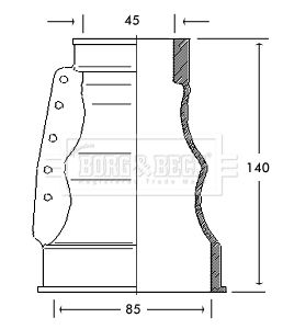 Bellow, drive shaft Borg & Beck BCB2122