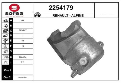 Тормозной суппорт EAI 2254179 для ALPINE A310