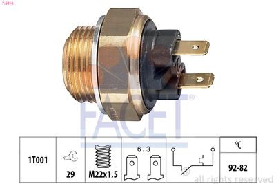 FACET Temperatuurschakelaar, radiateurventilator Made in Italy - OE Equivalent (7.5016)