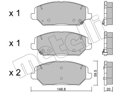Комплект тормозных колодок, дисковый тормоз METELLI 22-1163-0 для KIA XCEED