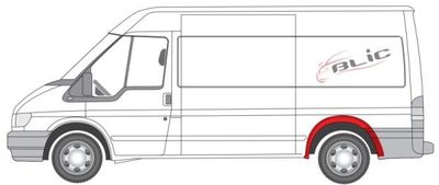 Fender reparatieset Achter Links (spatbord) past: FORD TRANSIT IV, TRANSIT V, TRANSIT V FL 10.86-08.13