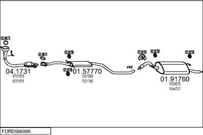 SISTEM DE ESAPAMENT MTS FORD56809A005190