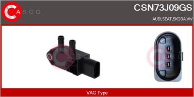 Senzor, tlak výfukového plynu CASCO CSN73J09GS