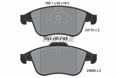 Комплект тормозных колодок, дисковый тормоз TEXTAR 2471001 для RENAULT LATITUDE