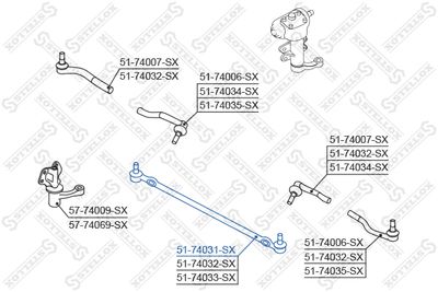 накрайник на напречна кормилна щанга STELLOX 51-74031-SX