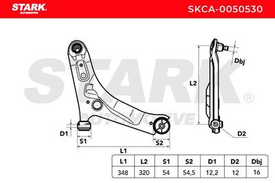 носач, окачване на колелата STARK SKCA-0050530