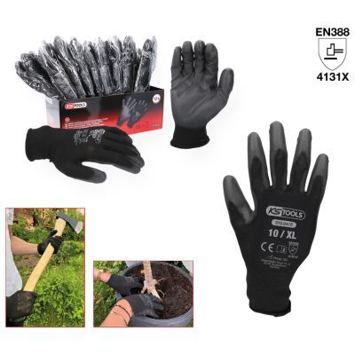 Ks Tools - Mikrojemné pletené rukavice XL (10) 12 párov