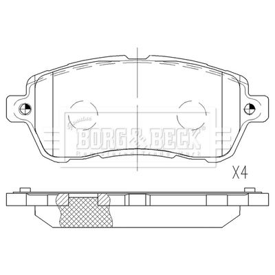 Комплект тормозных колодок, дисковый тормоз BORG & BECK BBP2646 для FORD KA+