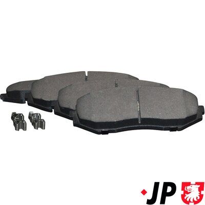 комплект спирачно феродо, дискови спирачки JP GROUP