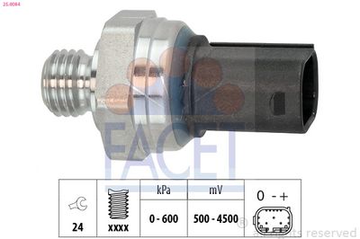 Czujnik, ciśnienie spalin FACET 25.0084