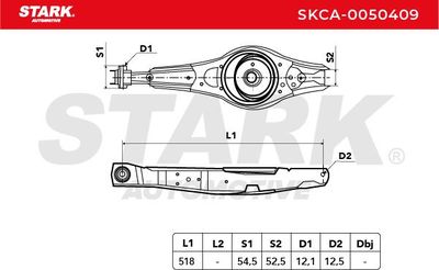 носач, окачване на колелата STARK SKCA-0050409