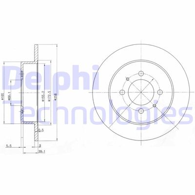 Тормозной диск DELPHI BG3125 для NISSAN 100NX