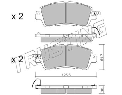 Комплект тормозных колодок, дисковый тормоз TRUSTING 1085.0 для MAZDA 2