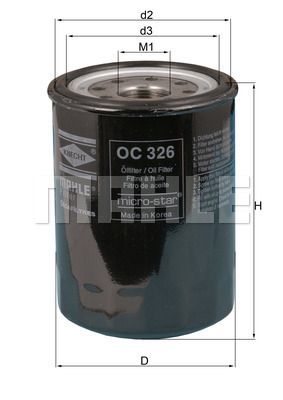 Масляный фильтр KNECHT OC 326 для ISUZU ELF