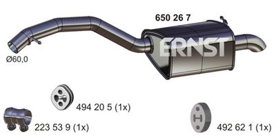 Глушитель выхлопных газов конечный ERNST 650267 для VOLVO V70