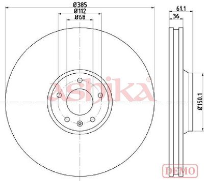 спирачен диск ASHIKA 60-00-0928C