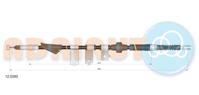 Тросик, cтояночный тормоз ADRIAUTO 12.0260 для ROVER 45