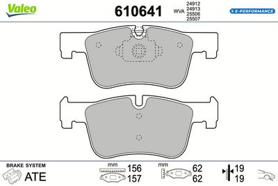 BREMSBELAGSATZ SCHEIBENBREMSE VALEO 610641