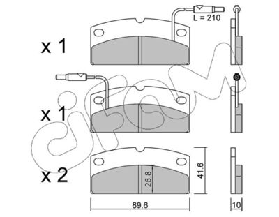 Zestaw klocków hamulcowych, hamulce tarczowe CIFAM 822-1231-0