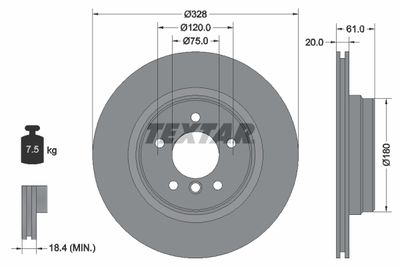 Тормозной диск TEXTAR 92074904 для BMW Z8