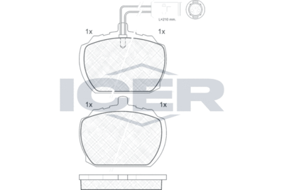 Комплект тормозных колодок, дисковый тормоз ICER 180406 для RELIANT SCIMITAR