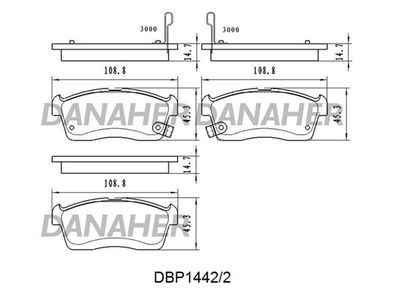 DANAHER DBP1442/2 Тормозные колодки и сигнализаторы  для SUZUKI CARRY (Сузуки Карр)
