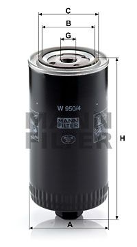 Масляный фильтр MANN-FILTER W 950/4 для VW LT