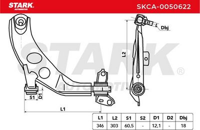 носач, окачване на колелата STARK SKCA-0050622