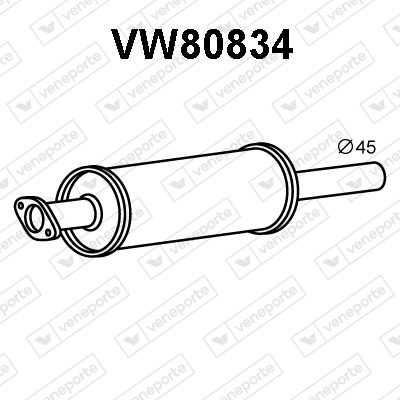 Предглушитель выхлопных газов VENEPORTE VW80834 для VW CADDY