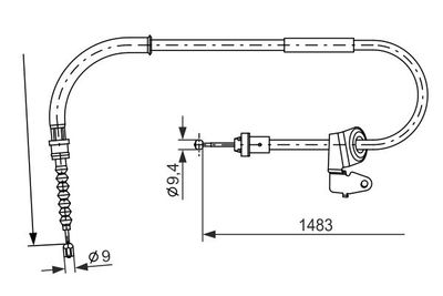 Тросик, cтояночный тормоз BOSCH 1 987 482 228 для MINI MINI