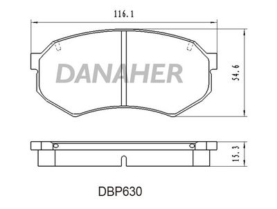 Комплект тормозных колодок, дисковый тормоз DANAHER DBP630 для MITSUBISHI STARION