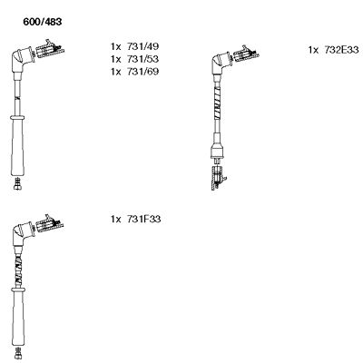 Комплект проводов зажигания BREMI 600/483 для TOYOTA LAND CRUISER