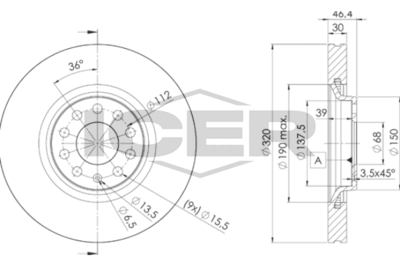 спирачен диск ICER 78BD3615-2