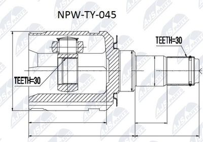 Шарнирный комплект, приводной вал NTY NPW-TY-045 для LEXUS GX