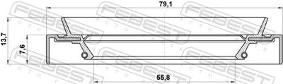 Seal Ring, wheel hub 95HDS-57790814X