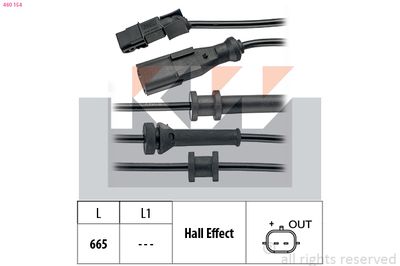 Czujnik, prędkość obrotowa koła KW 460 154